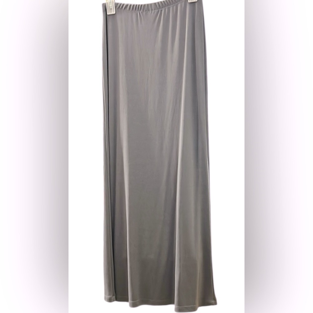 Casual Gray A-Line Maxi Skirt